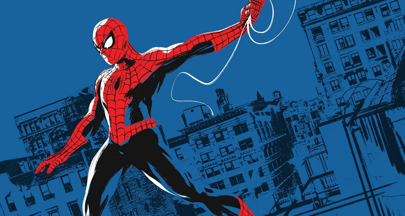 Spider-man Effortlessly Web-slinging Through New York City Wallpaper