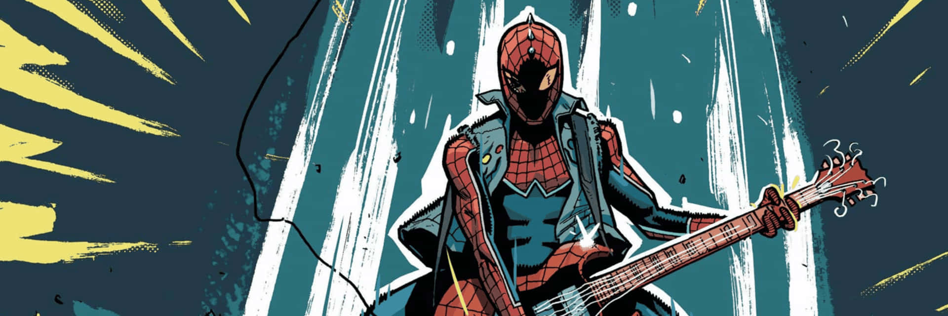 Spider Punk Rocking Out Wallpaper