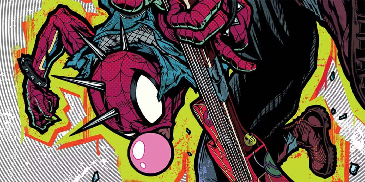 Spider Punk Rocking Out Wallpaper