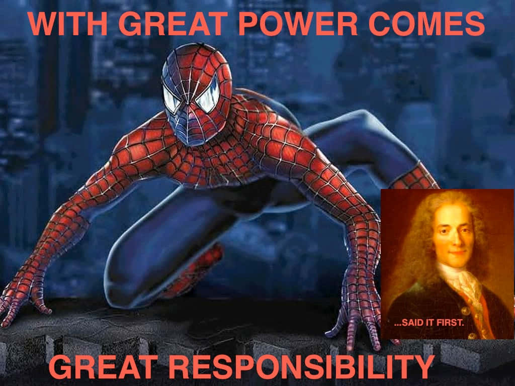 Spiderman Power Responsibility Quote Wallpaper