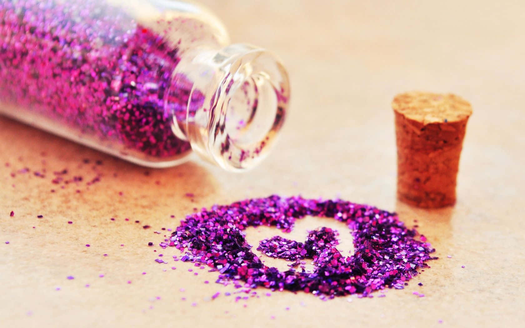 Spilled Purple Glitter Wallpaper