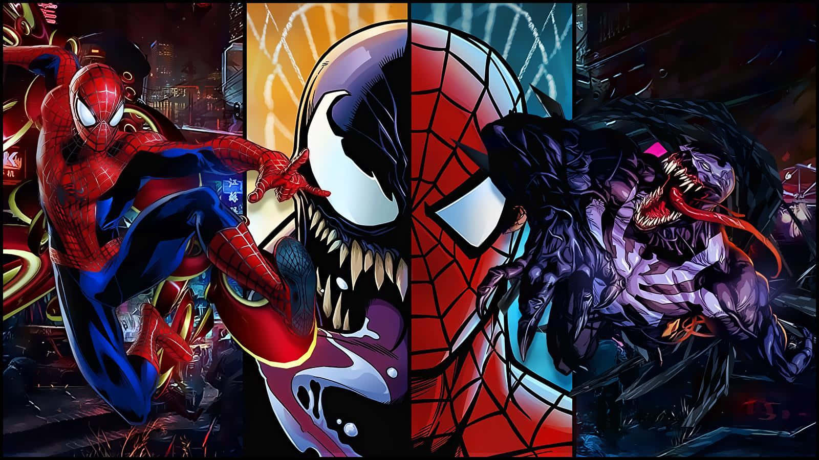 Spine-chilling Art Of Venom Spider-man Wallpaper