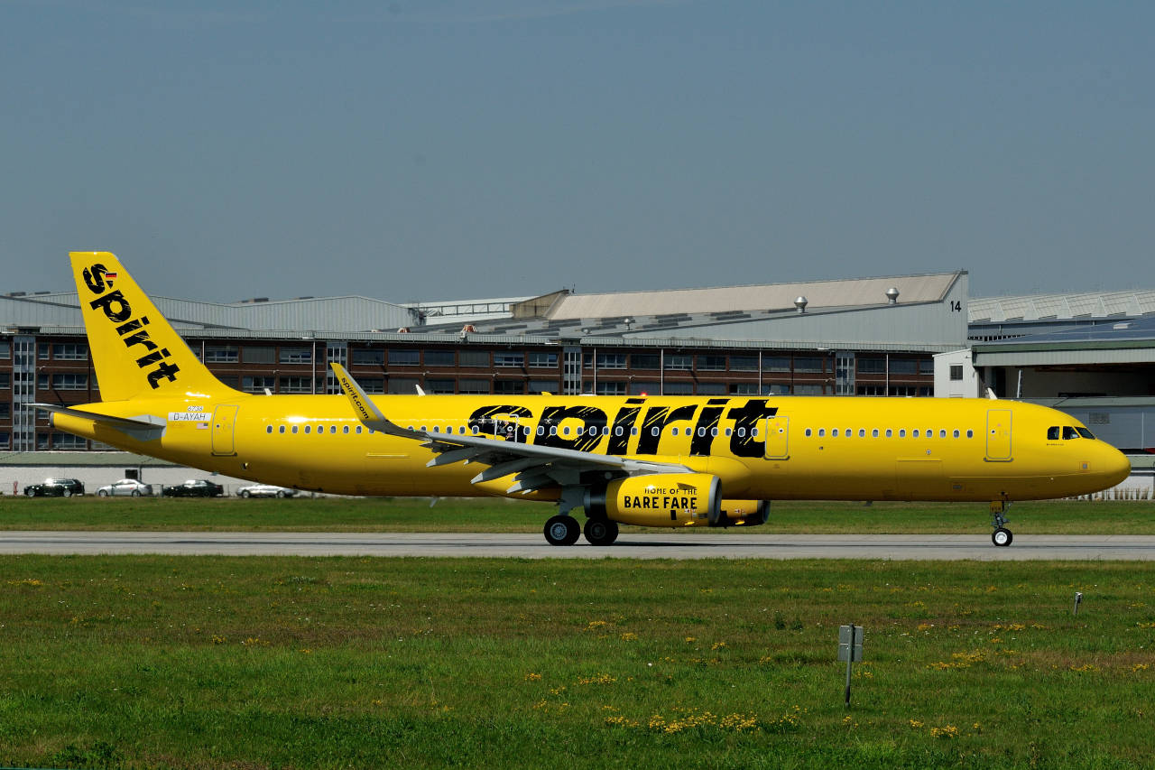 Spirit Airlines Plane On Airport Wallpaper