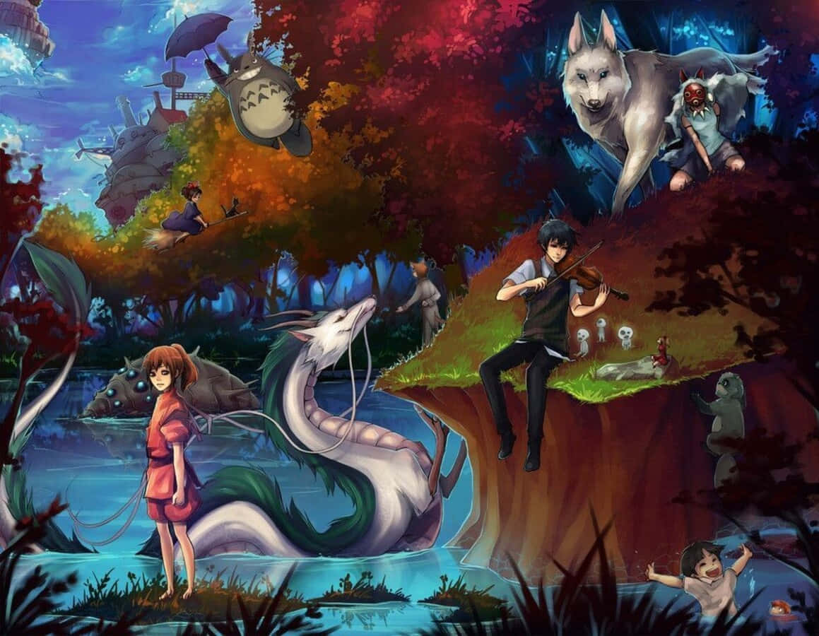 Spirited World Of Hayao Miyazaki Wallpaper