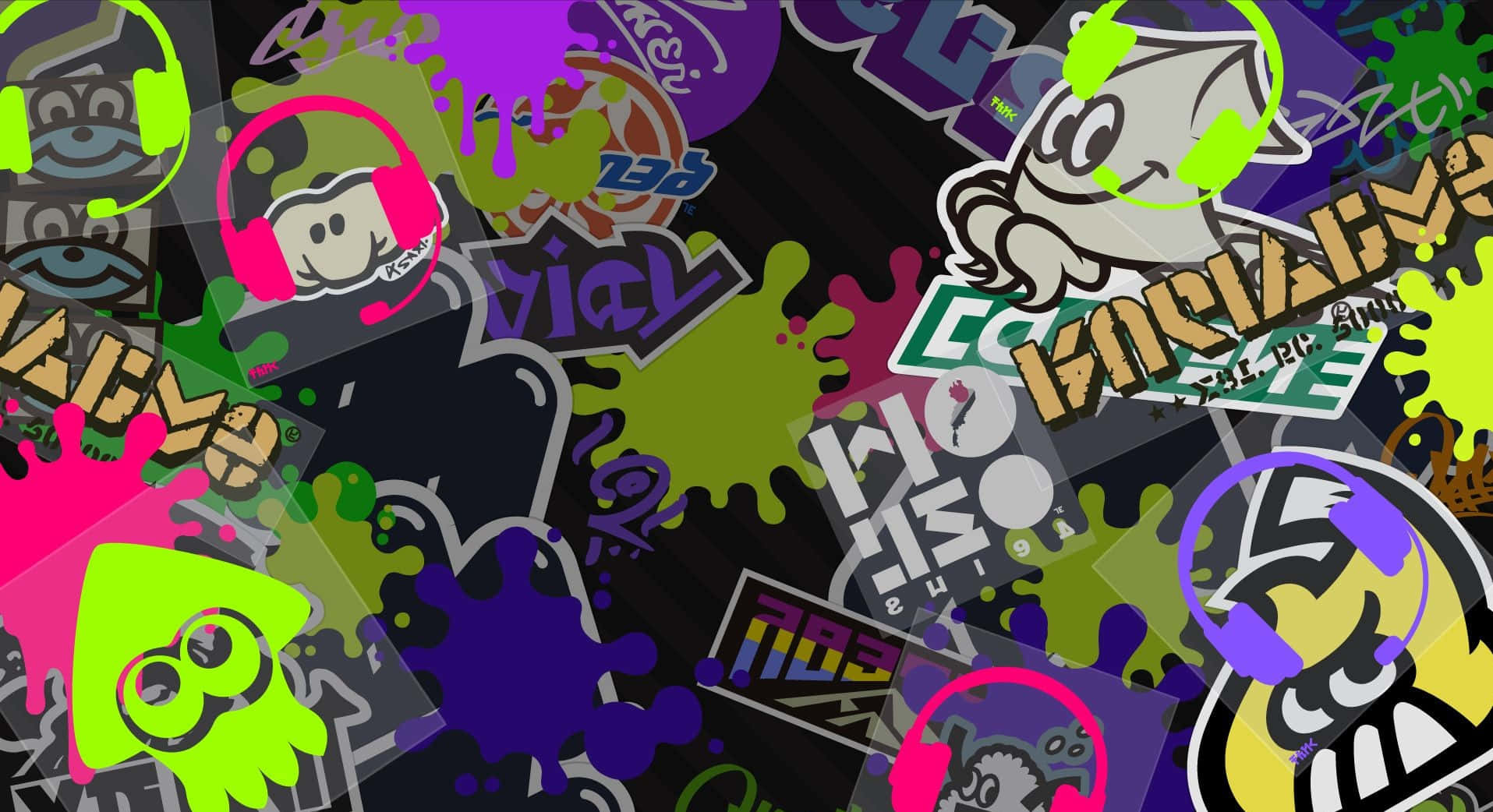 Splatoon3 Graffiti Collage Wallpaper