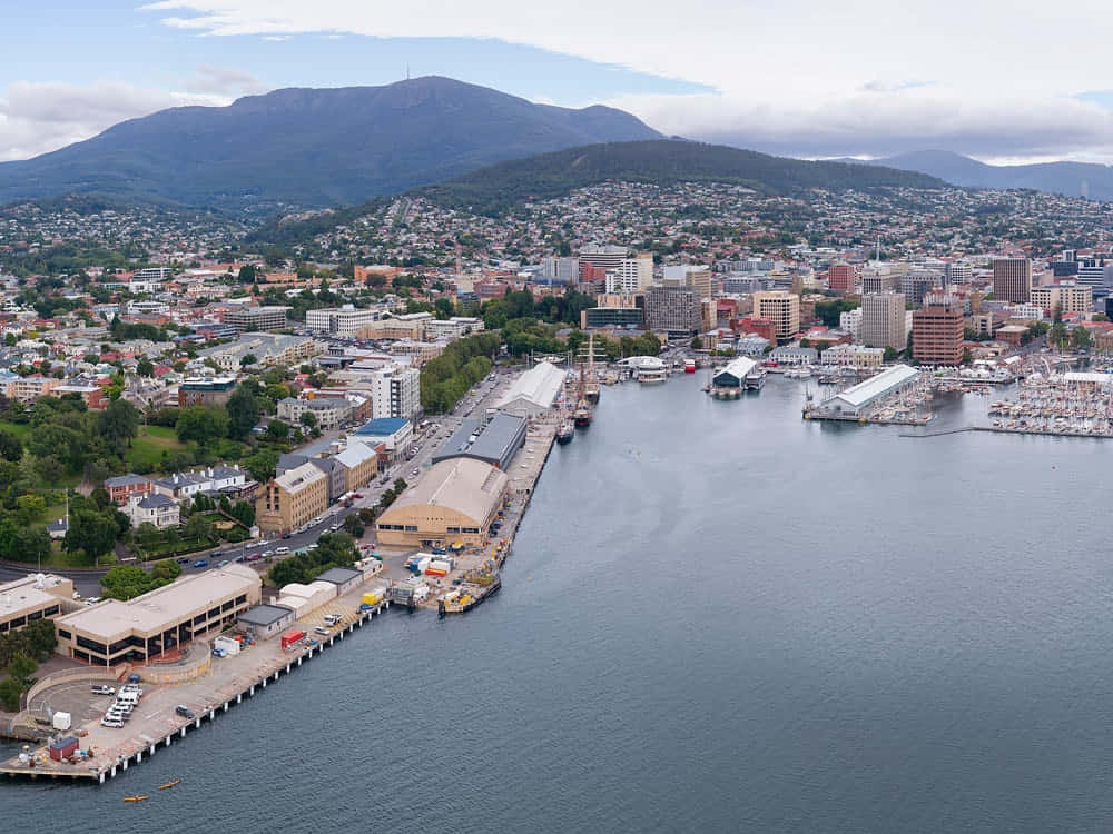 Splendid Sunset View Over Hobart, Tasmania Wallpaper