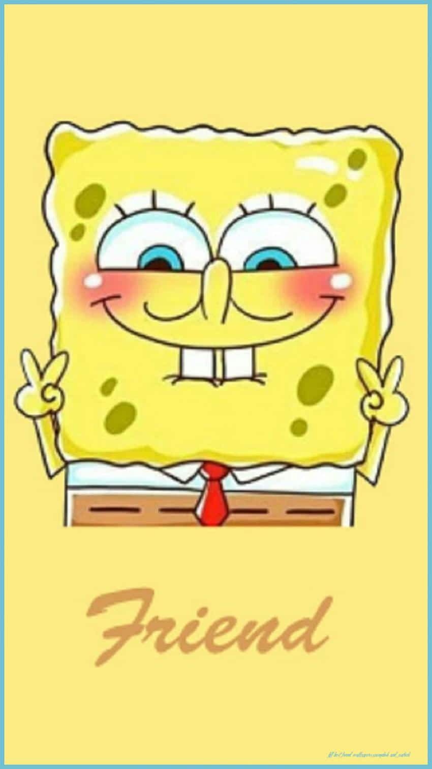 Sponge Bob Cute Matching Best Friend Wallpaper Design Wallpaper