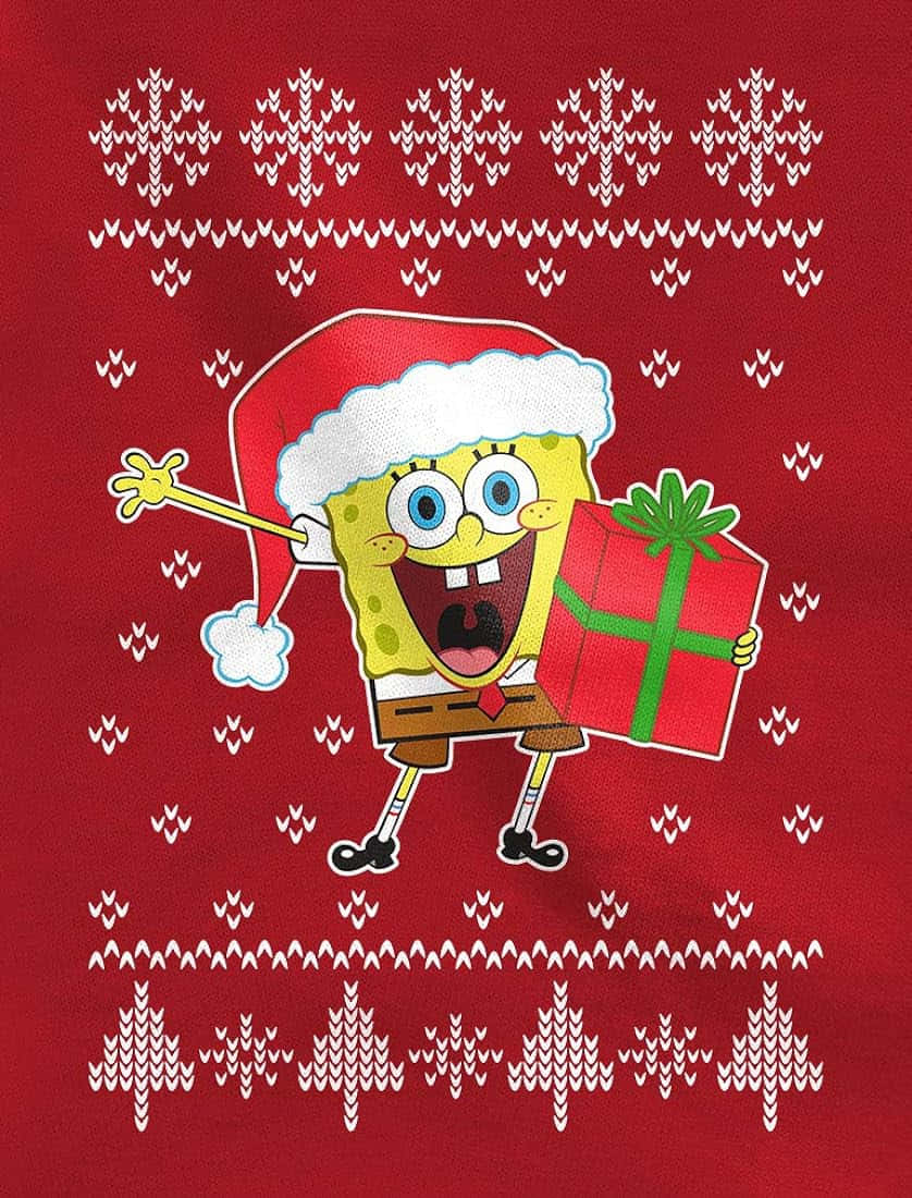 Sponge Bob Santa Holiday Cheer Wallpaper