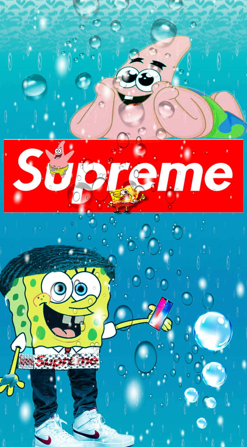 Sponge Bob Supreme Crossover Artwork Wallpaper