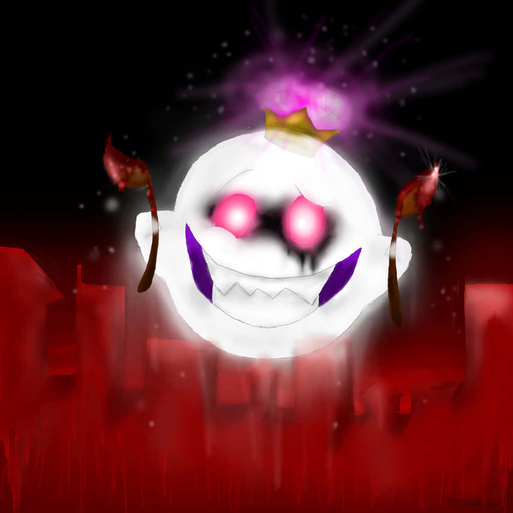 Spooky And Mischievous King Boo In Action Wallpaper