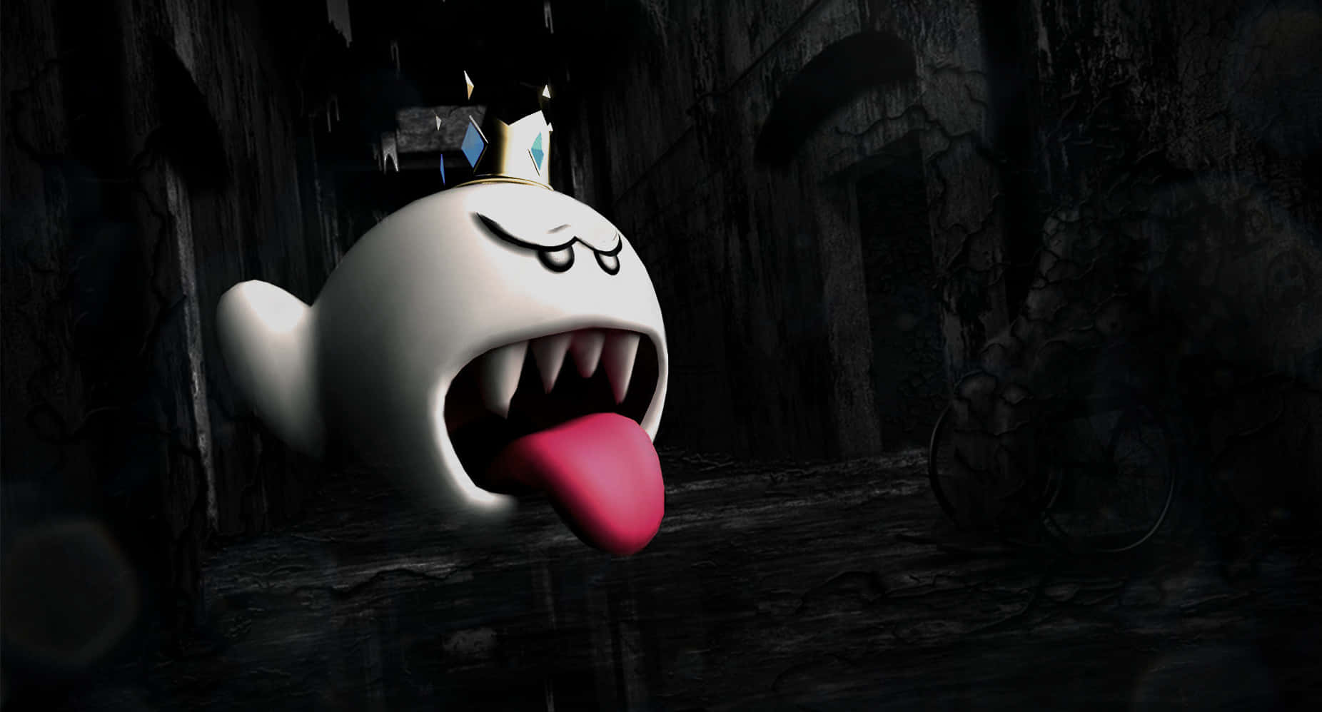 Spooky King Boo Haunting Wallpaper