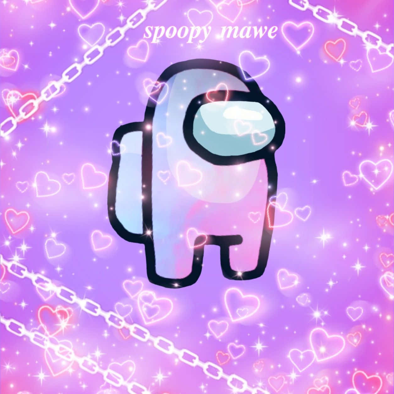 Spoopy Mawe Design Cute Among Us Wallpaper