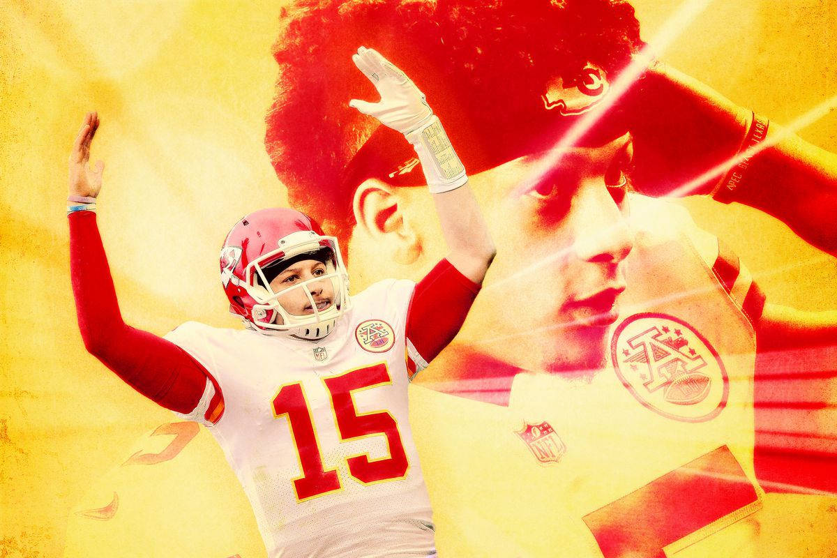 Sporting His Signature Yellow Jersey, Kansas City Chiefs Quarterback Patrick Mahomes Scores A Touchdown Wallpaper