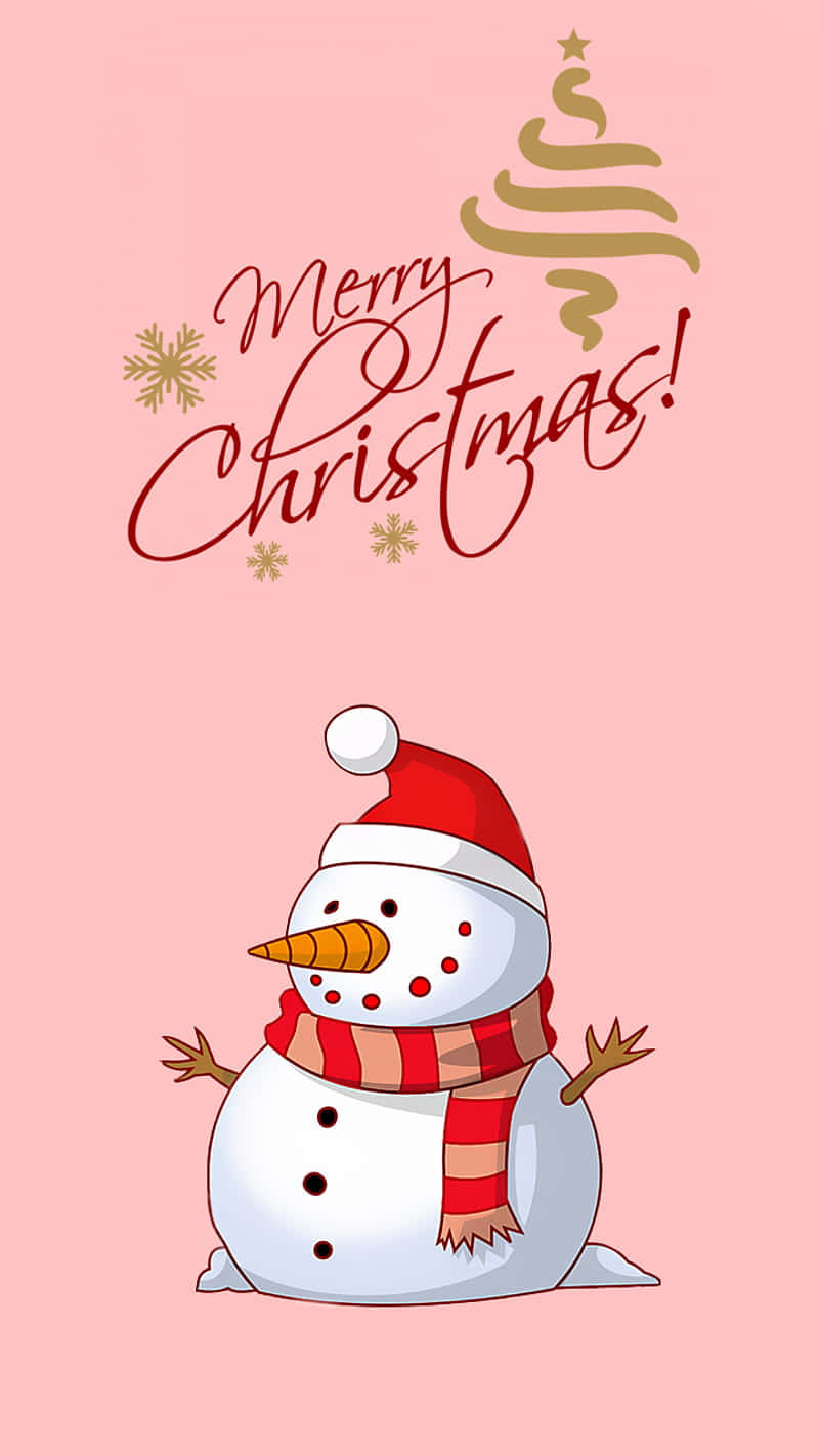 Spread Holiday Cheer With This Cute And Simple Christmas Illustration! Wallpaper