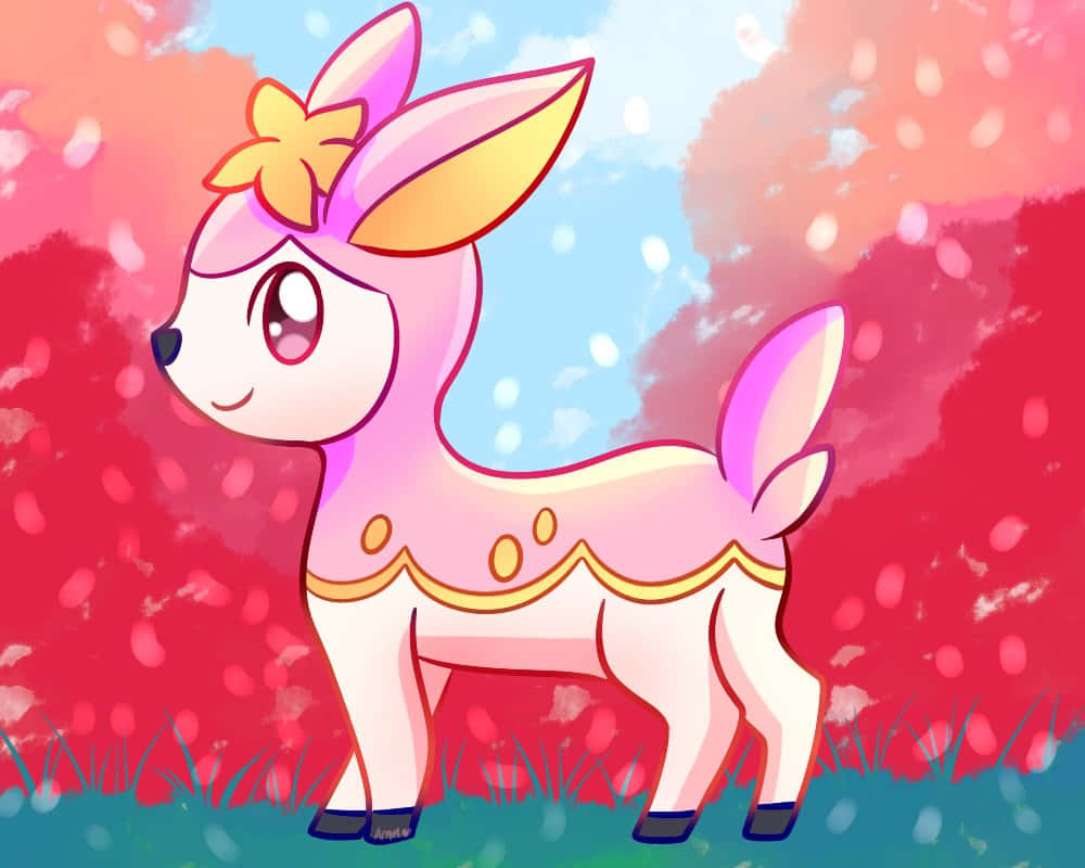 Spring Form Deerling Illustration Wallpaper