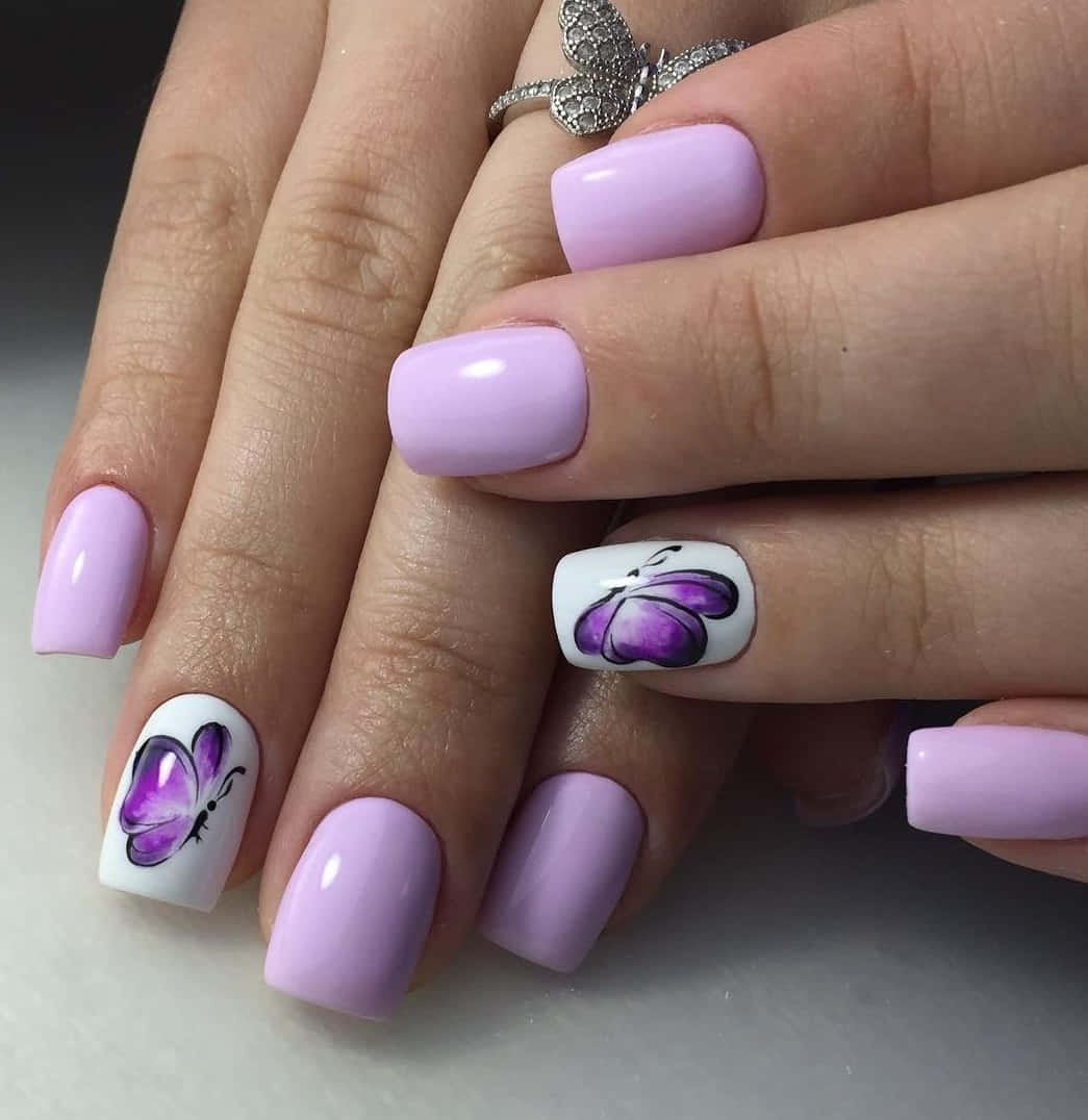 Spring Nails Art With Flowers And Pastel Colors Wallpaper