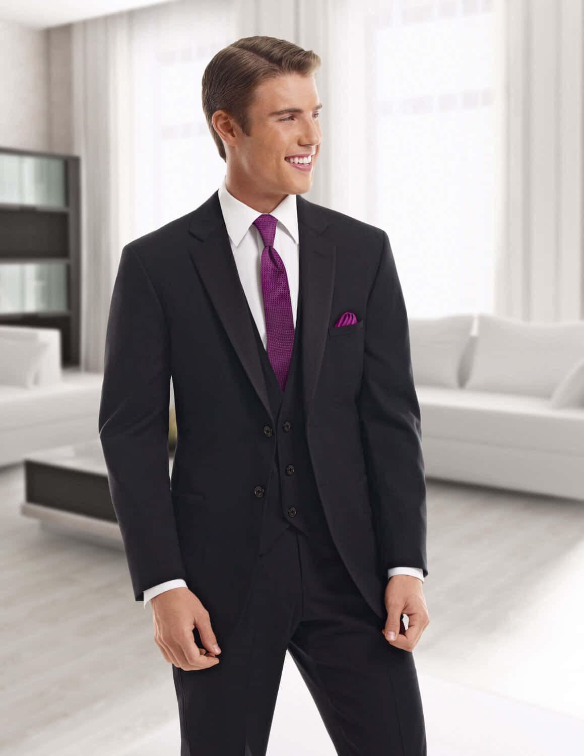 Spruce Up Your Look With A Dapper Purple Tie Wallpaper