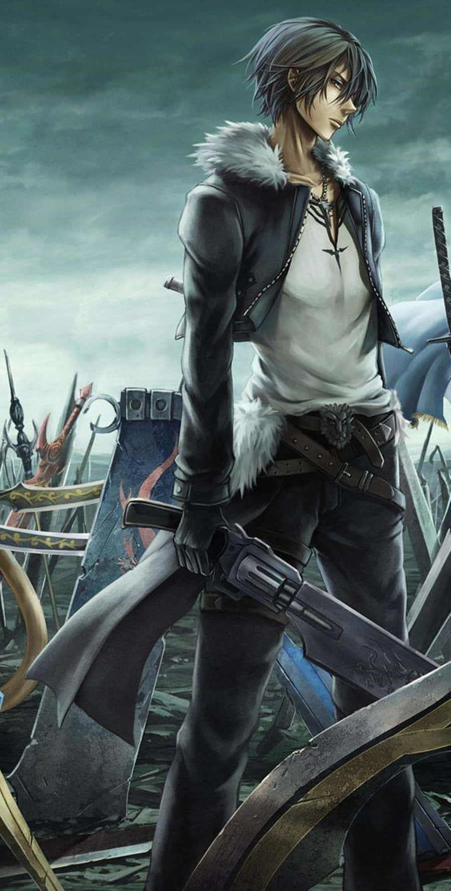 Squall Leonhart In Battle Stance Wallpaper