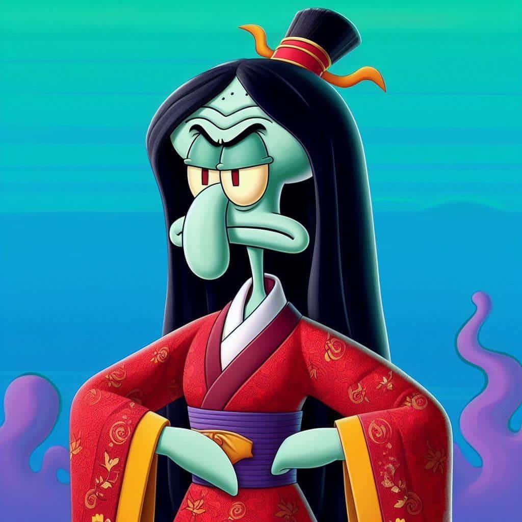 Squidward Samurai Stance Wallpaper