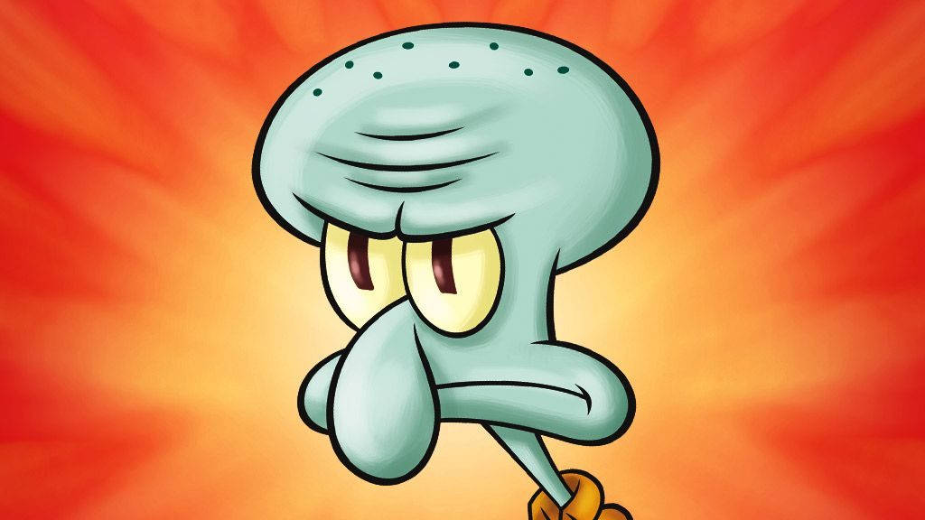 Squidward Tentacles Looks Disgruntled As He Stares Off Into The Distance. Wallpaper