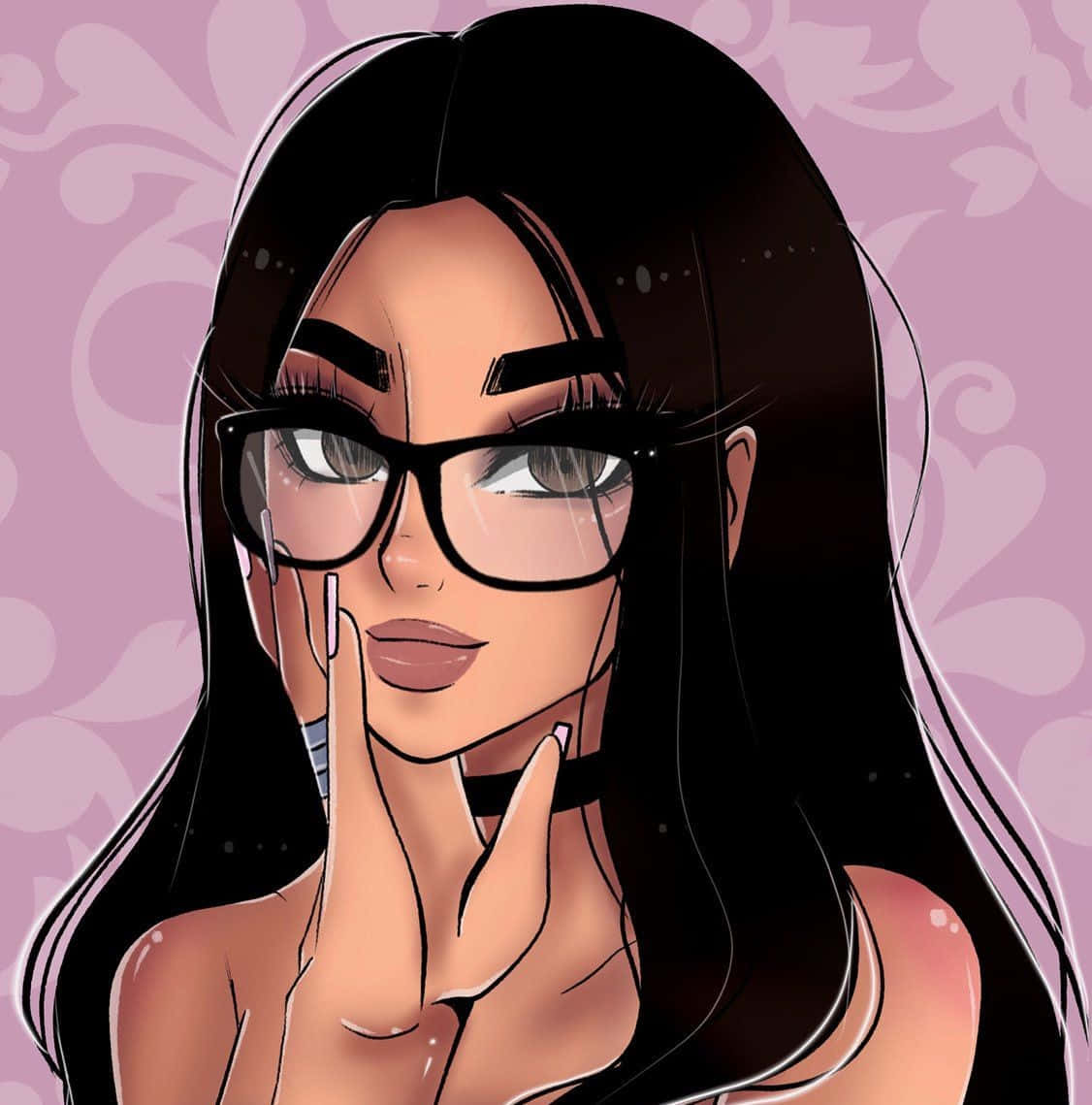 Sssniperwolf Cartoon Art Wallpaper