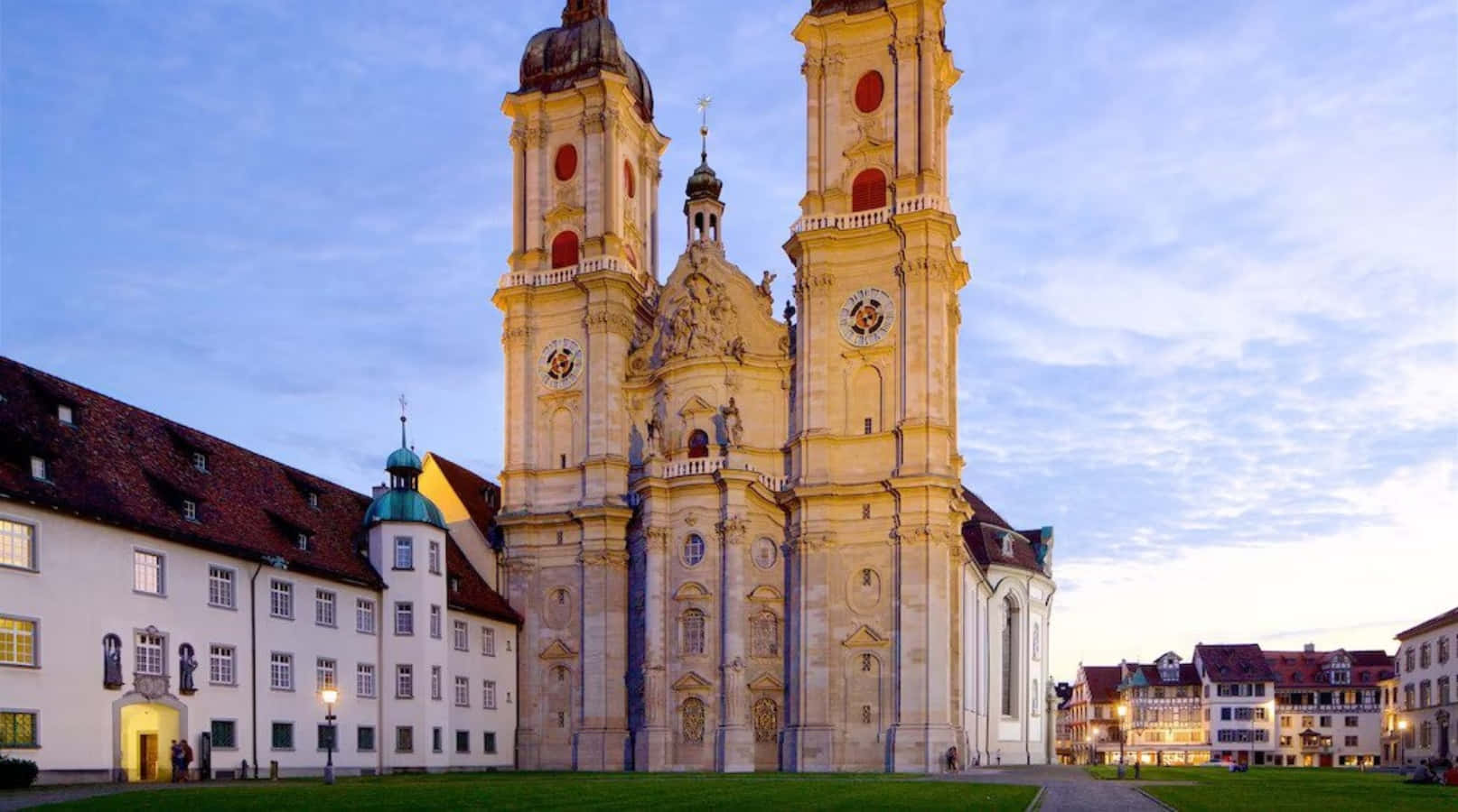 St Gallen Abbey Cathedral Dusk Wallpaper