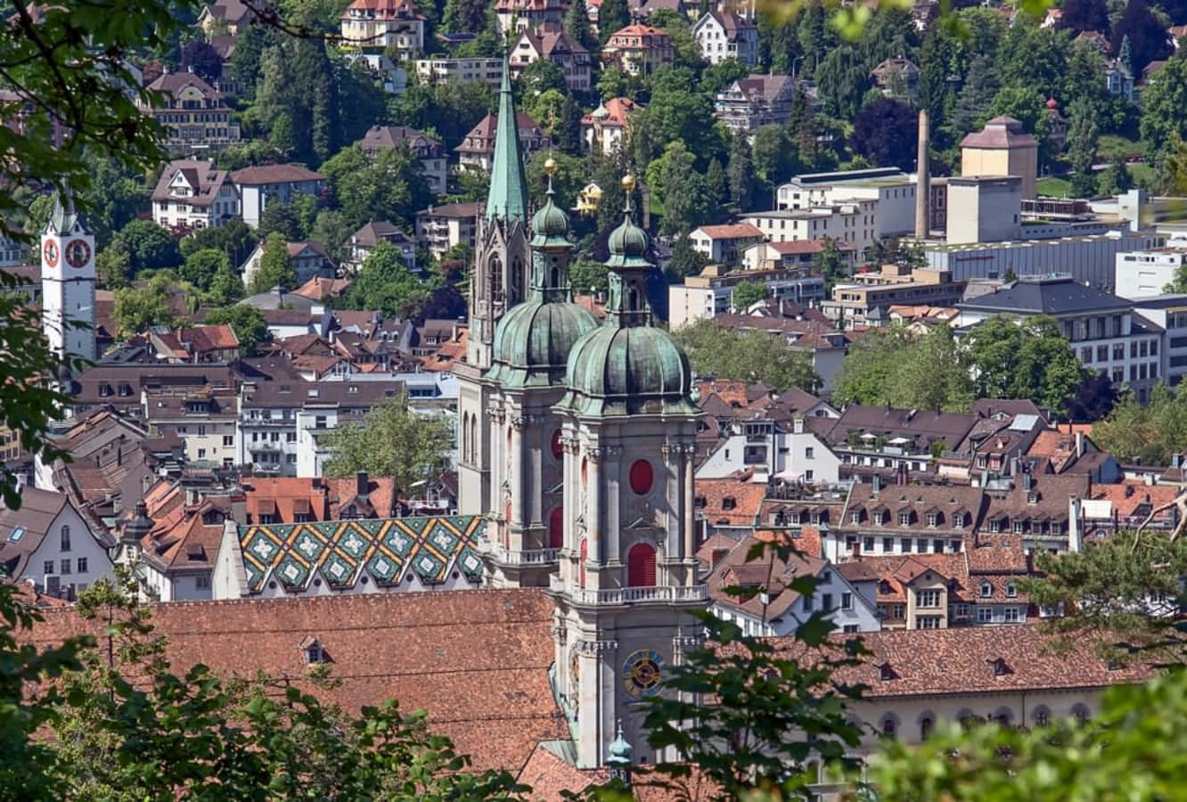 St Gallen Cathedraland Cityscape Wallpaper