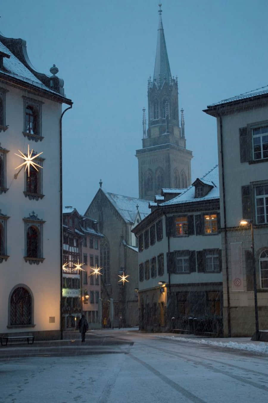 St Gallen Snowy Evening Wallpaper