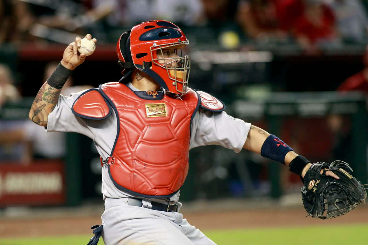 St. Louis Cardinals' Catcher And 8 Time All-star Yadier Molina Wallpaper