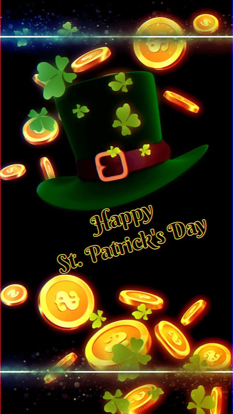 St Patricks Day Celebration Hatand Coins Wallpaper