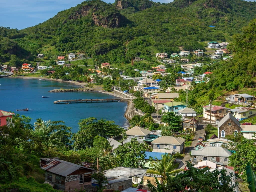 St Vincent Coastal Village View Wallpaper