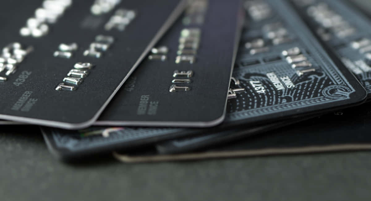 Stacked Black Credit Cards Wallpaper