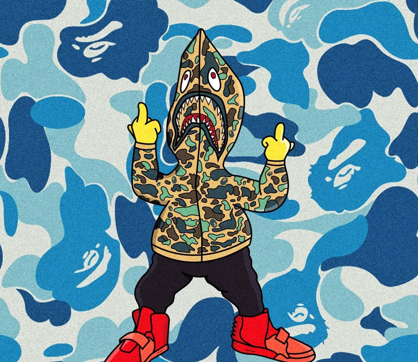 Stand Out From The Crowd In This Bold Red Bape Hoodie. Wallpaper