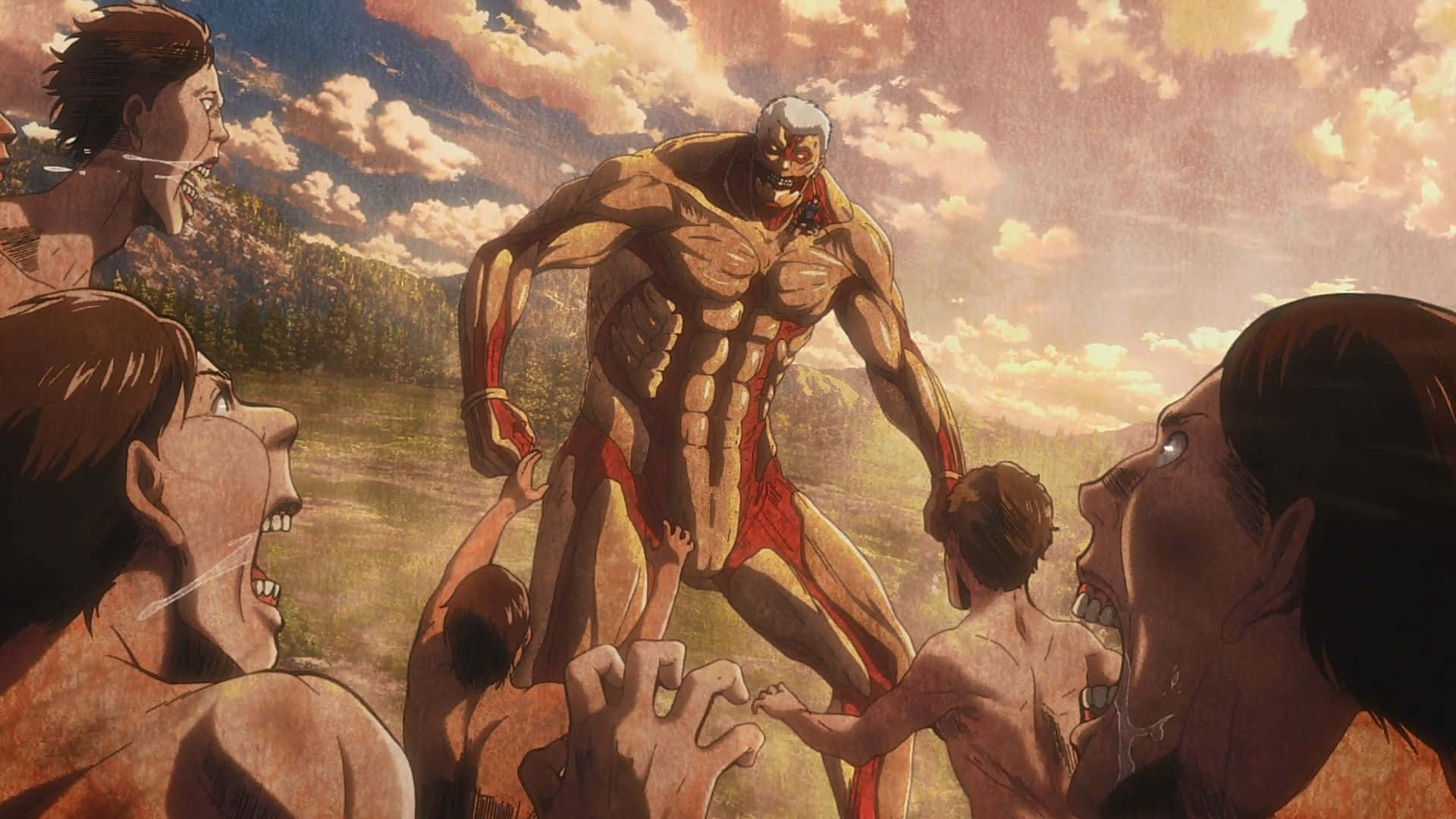 Stand Tall Before The Armored Titan Wallpaper