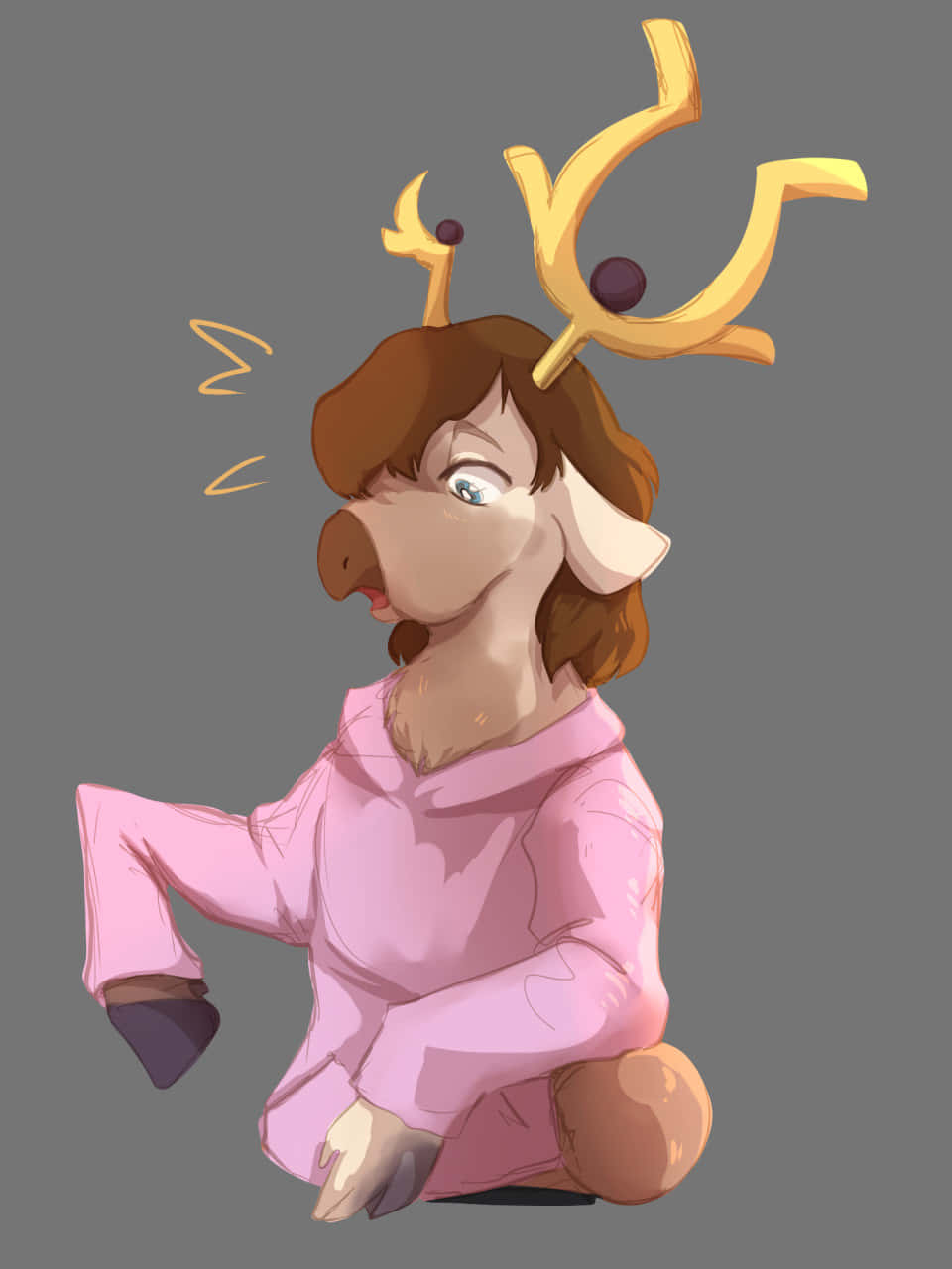 Stantler In Pink Jacket Wallpaper