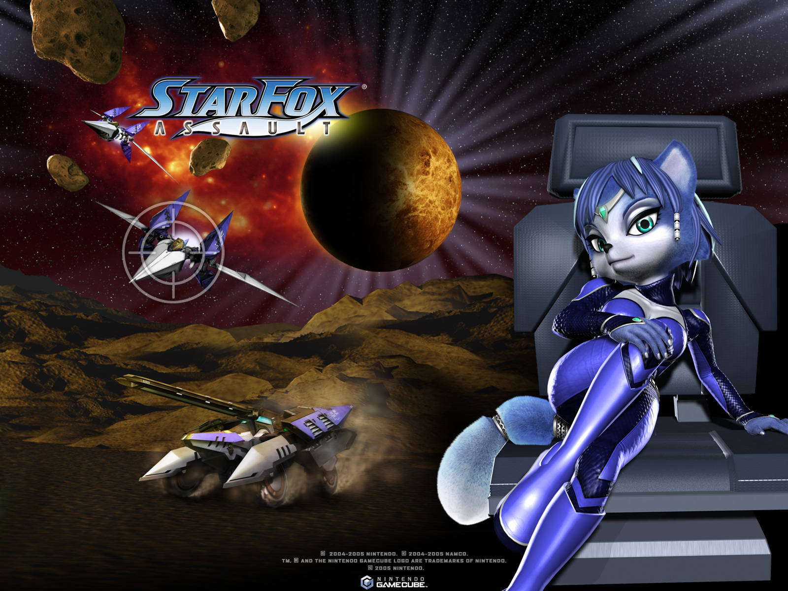 Star Fox Assault Krystal On Chair Wallpaper