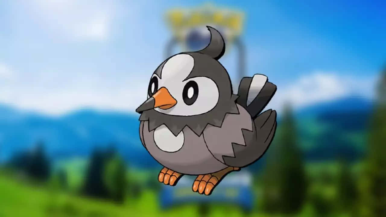 Starly Pokemon Blurry Background Wallpaper