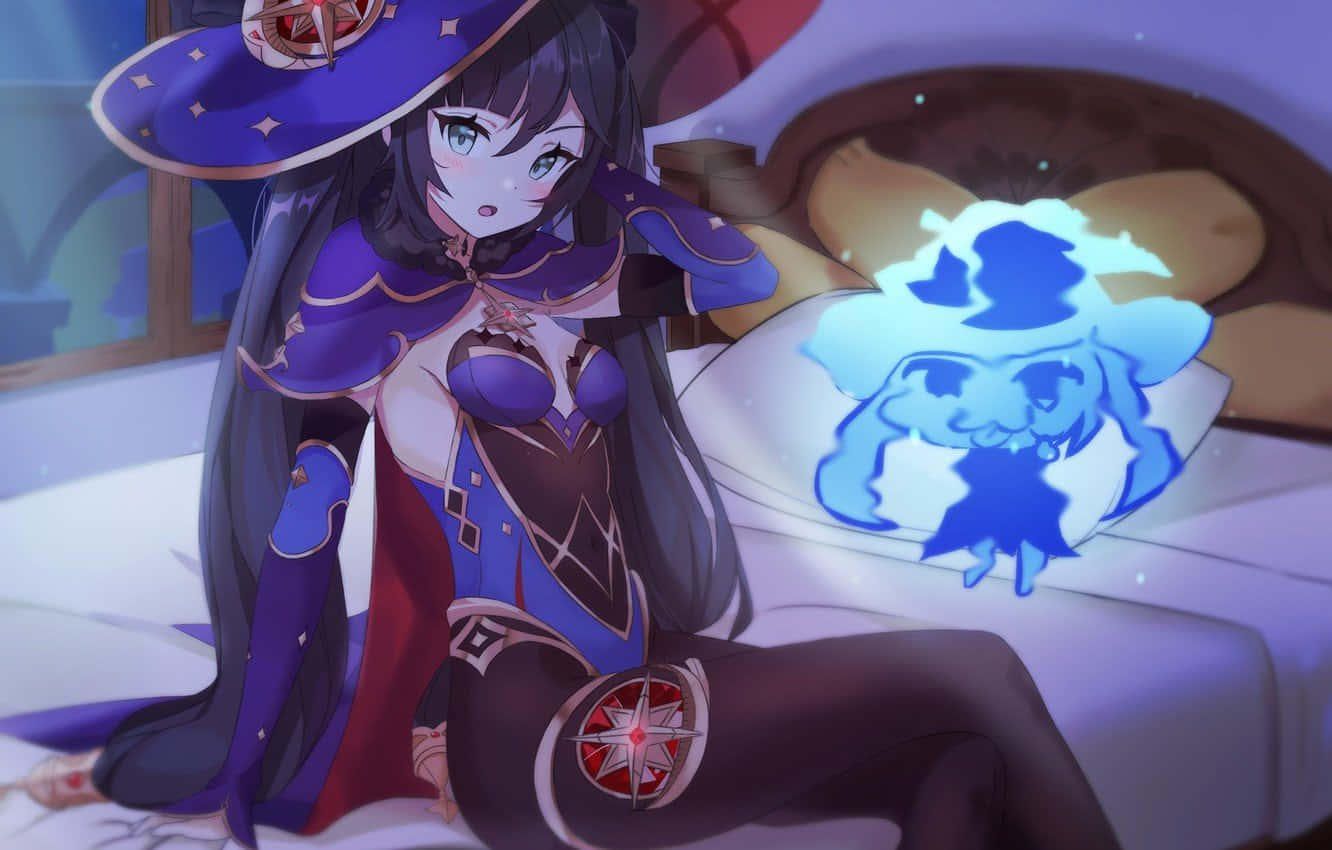 Starry-eyed Astrologer Mona In Genshin Impact Wallpaper