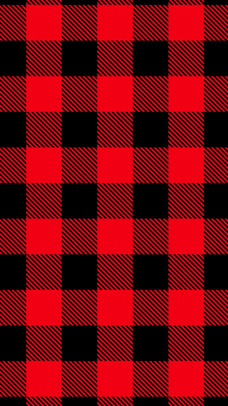 Statement Making – Red And Black Plaid Wallpaper