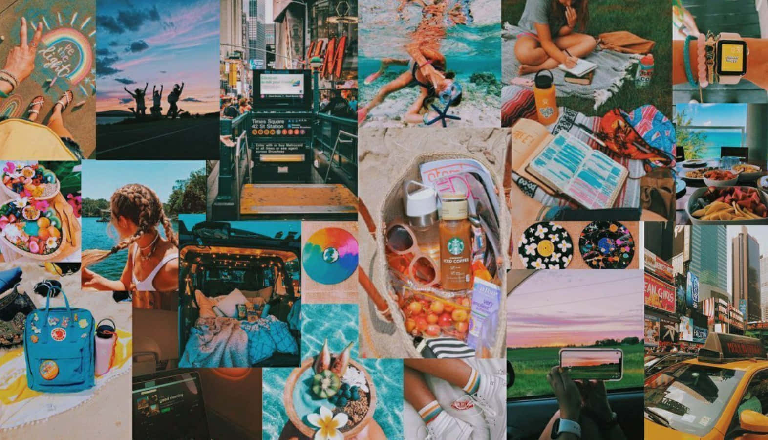 Stay Productive And Enjoy Summer With This Aesthetic Laptop! Wallpaper