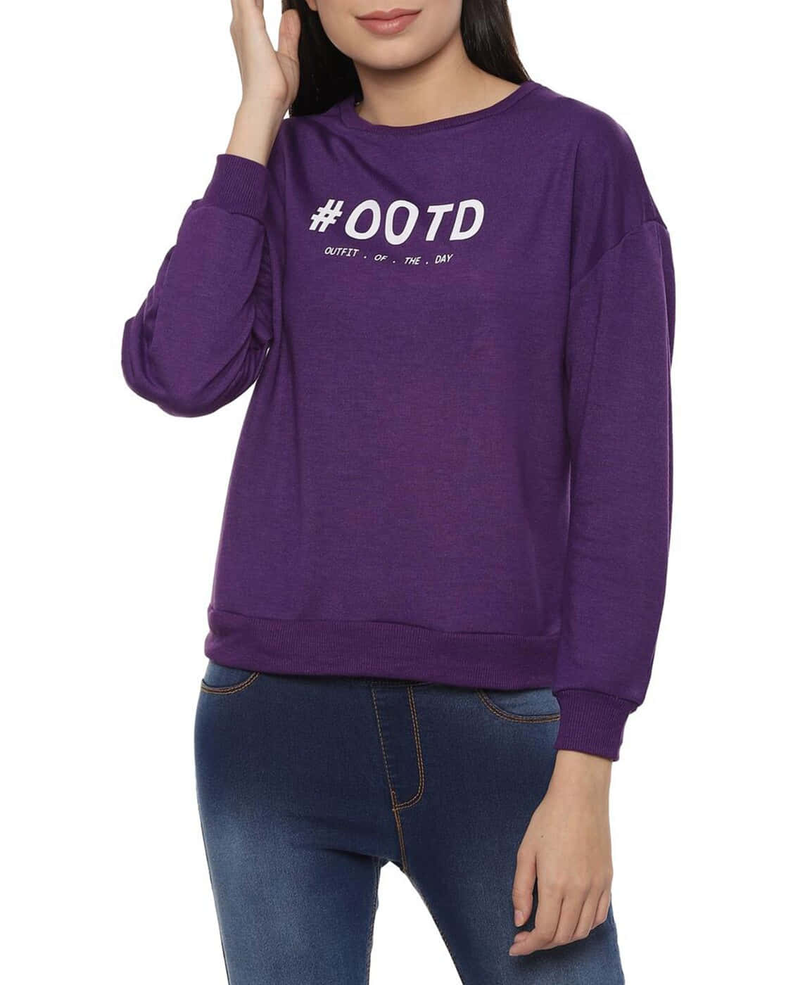 Stay Warm And Stylish In This Purple Sweatshirt Wallpaper