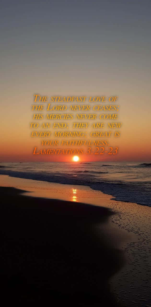 Steadfast Love Sunrise Beach Verse Wallpaper