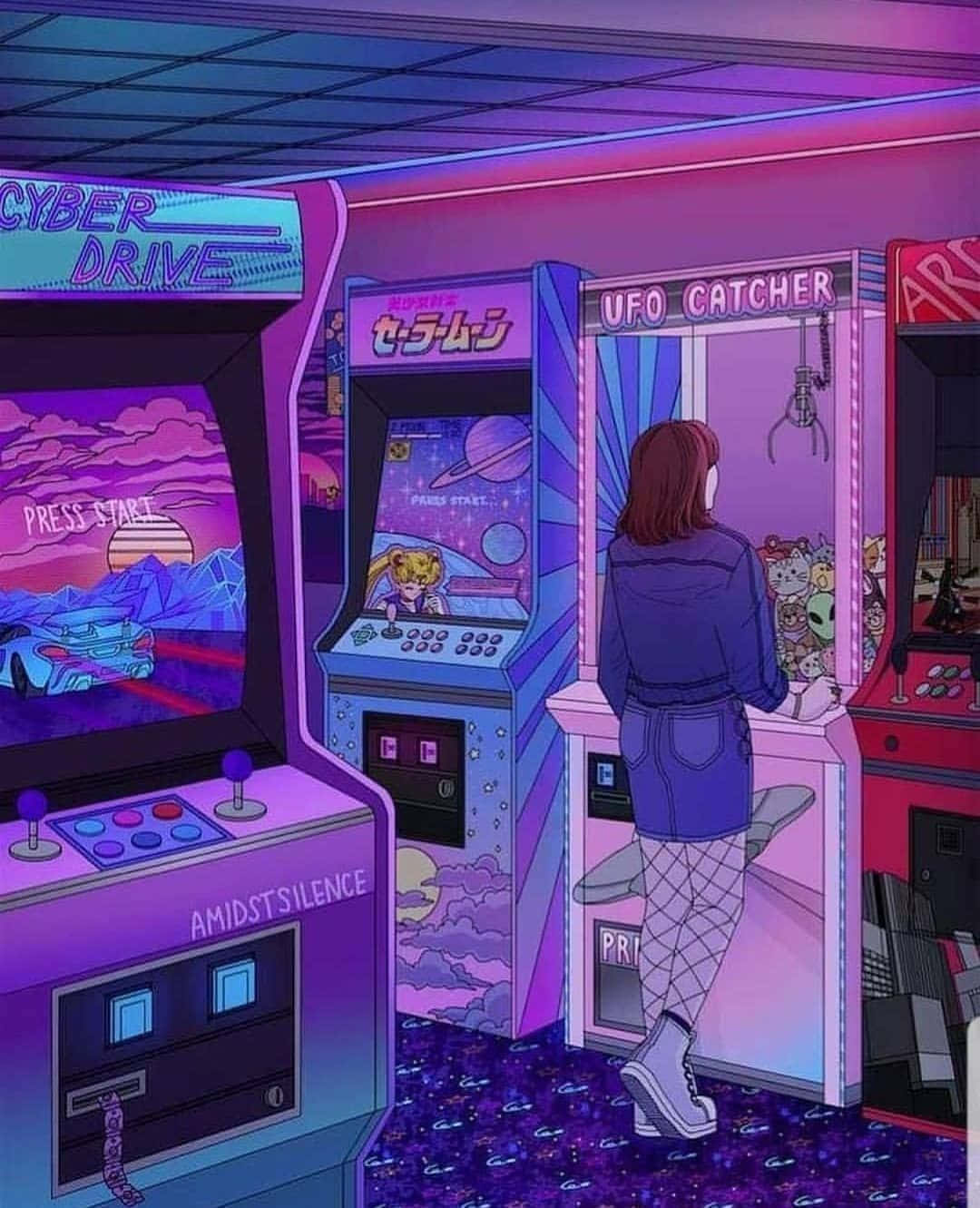 Step Into A World Of Nostalgia With Arcade Aesthetic. Wallpaper