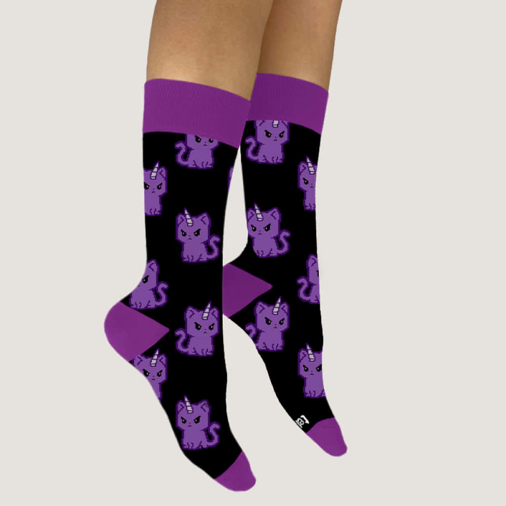 Step Into Comfort In These Soft Purple Socks Wallpaper