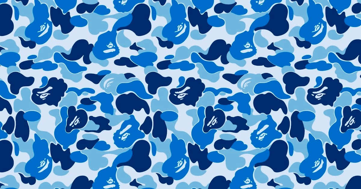 Step Out In Style In This Iconic Blue Bape Camo Wallpaper