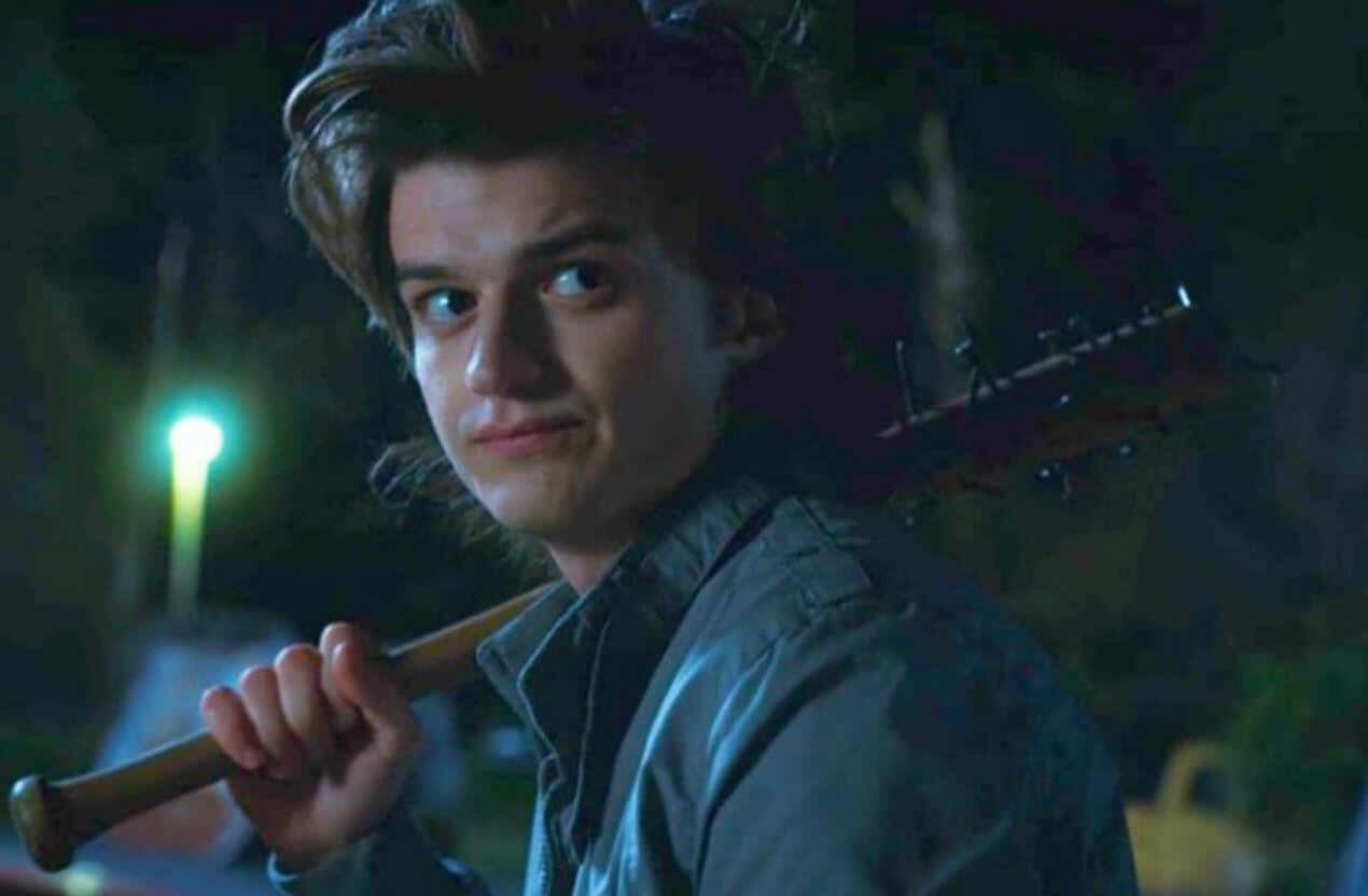 Steve Harrington With Bat Stranger Things Wallpaper