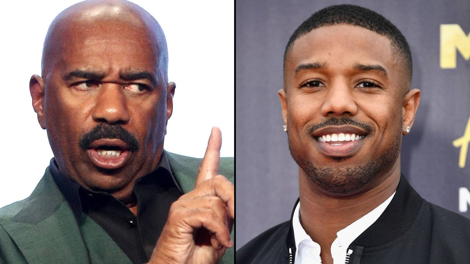 Steve Harvey And Michael B Jordan Collage Wallpaper