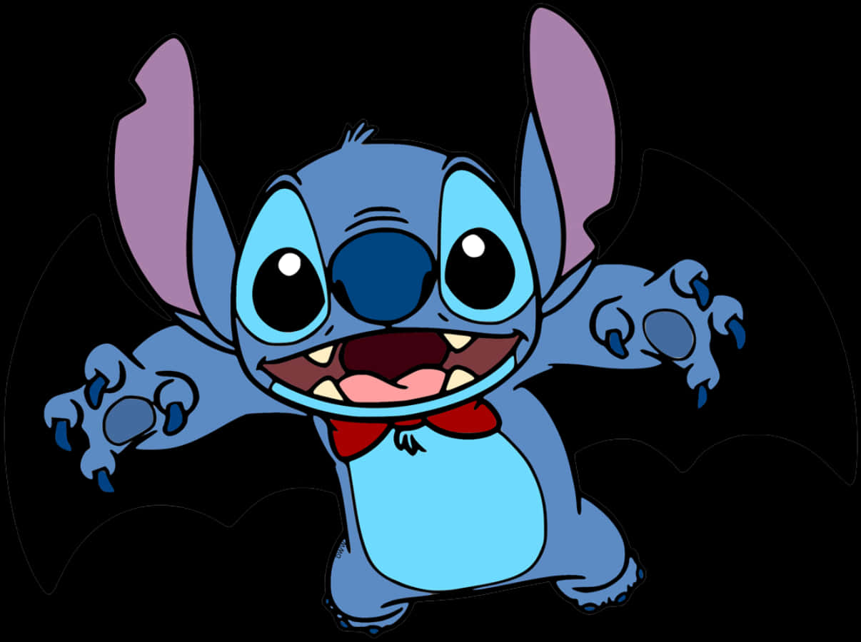 Stitch Halloween Bat Wings Wallpaper