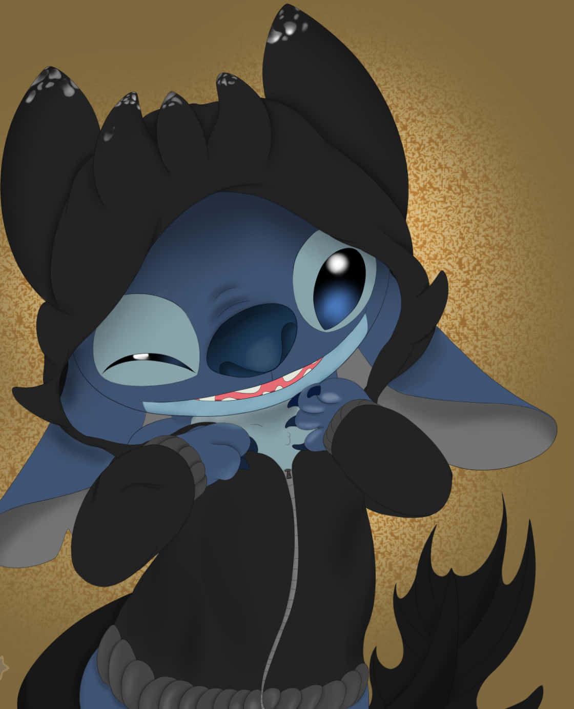 Stitch Halloween Black Dragon Outfit Wallpaper