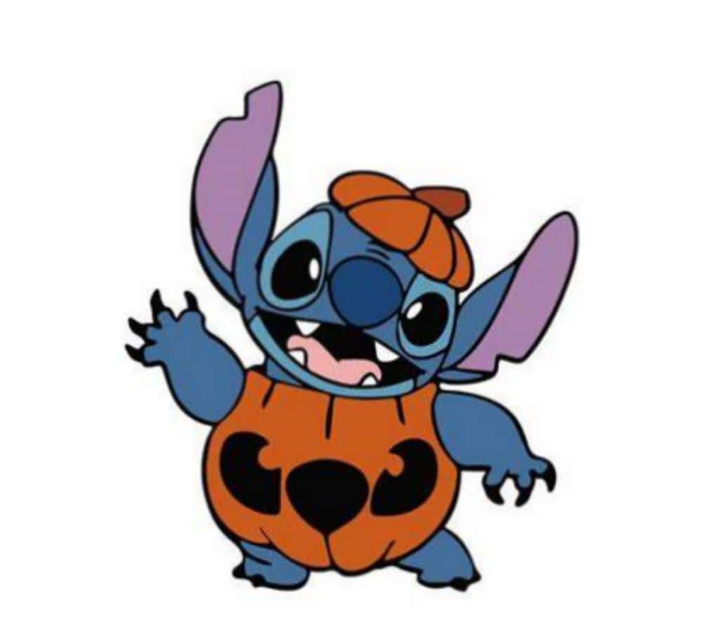 Stitch Halloween Pumpkin Suit Wallpaper